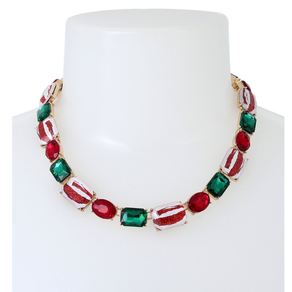Betsey Johnson Peppermint Gem Collar Necklace